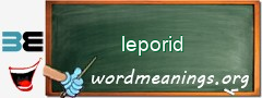 WordMeaning blackboard for leporid